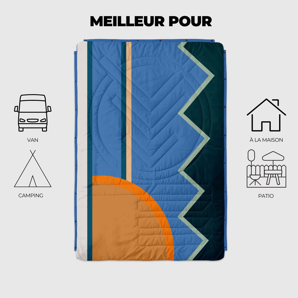 VOITED CloudTouch® Indoor/Outdoor Camping Blanket - Blue Hour