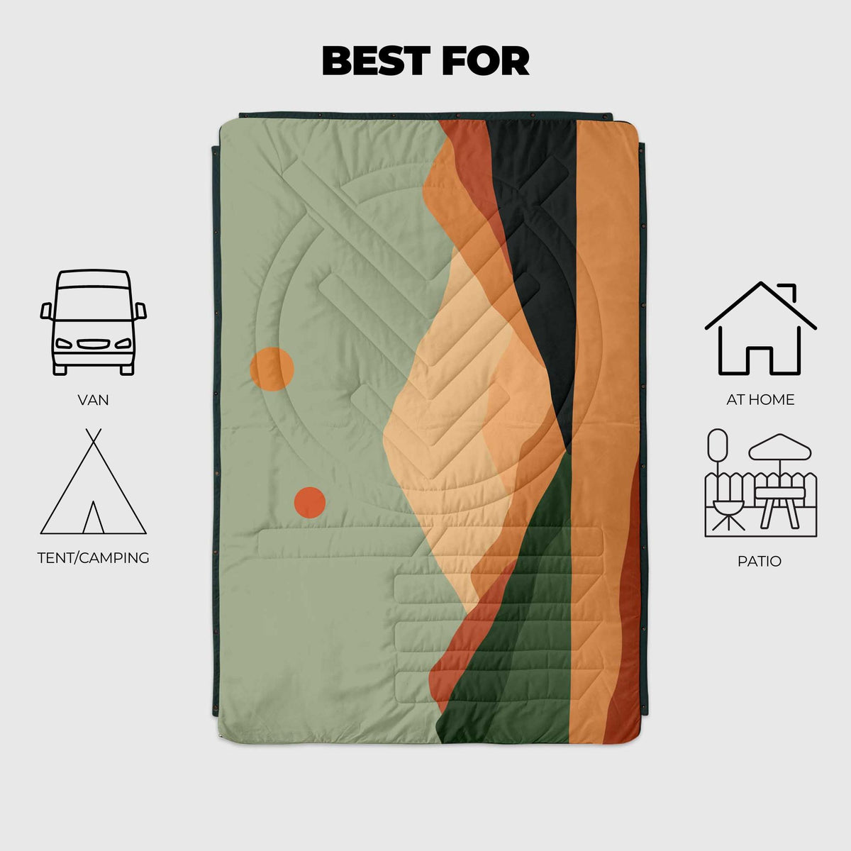 VOITED CloudTouch® Indoor/Outdoor Camping Blanket -Jasper / Tree Green