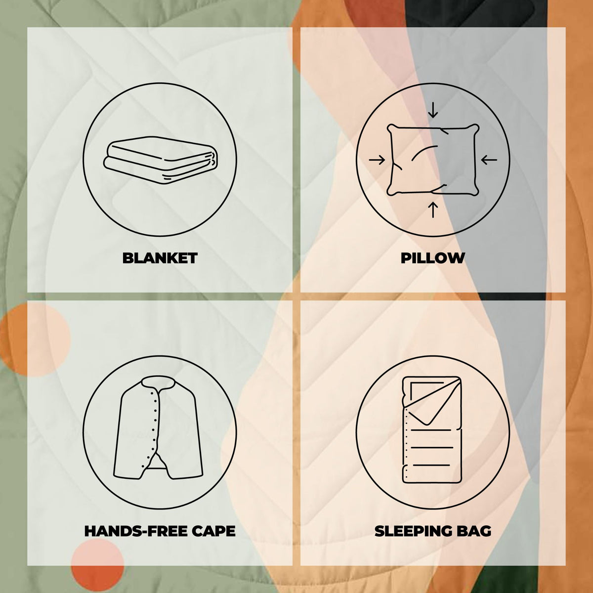 VOITED CloudTouch® Indoor/Outdoor Camping Blanket -Jasper / Tree Green