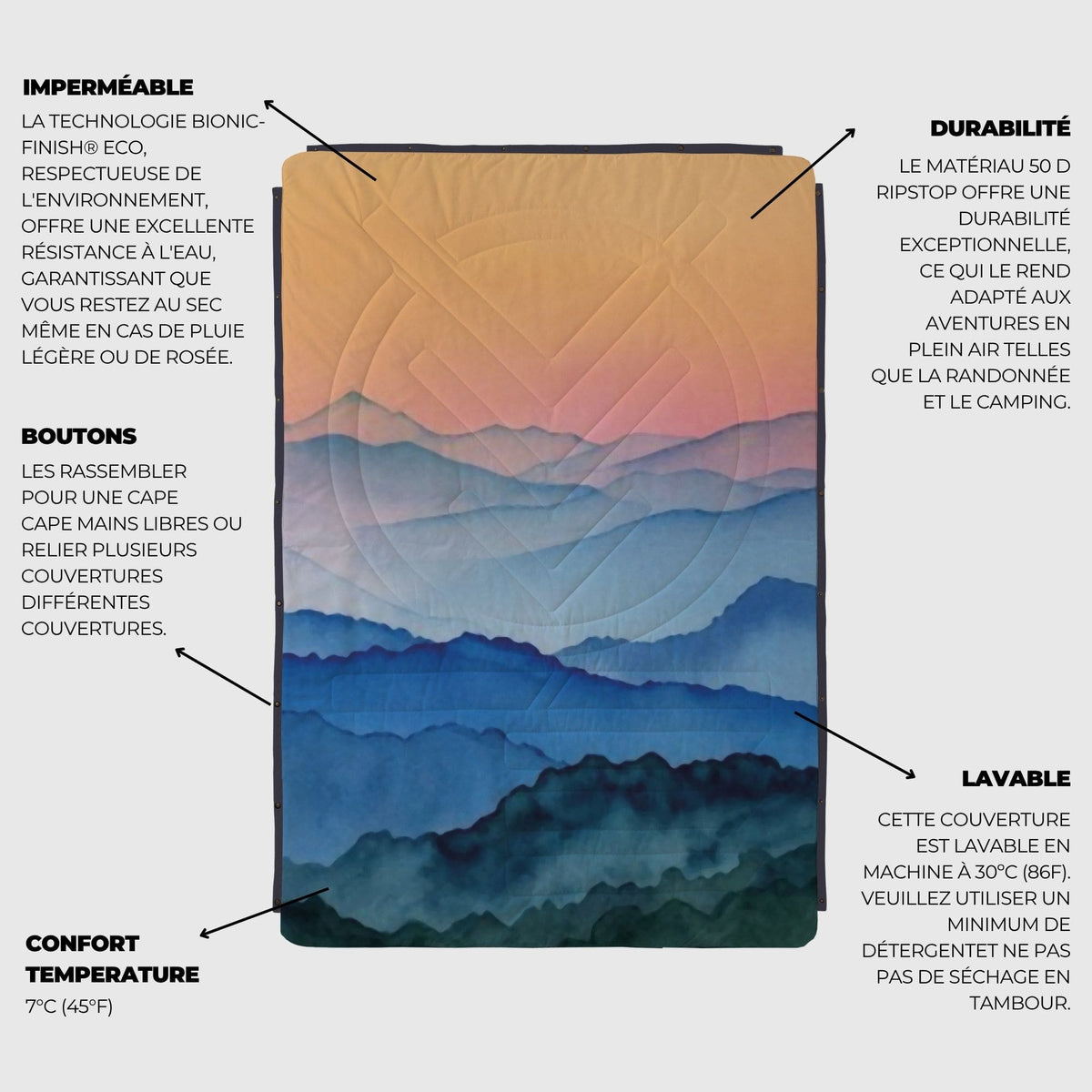 VOITED CloudTouch® Indoor/Outdoor Camping Blanket - Nomadsland