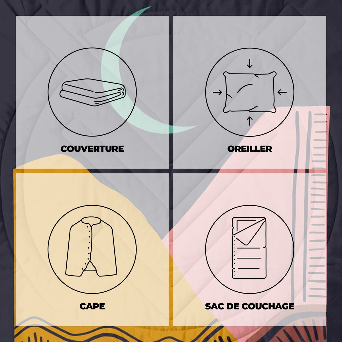 VOITED Fleece Outdoor Camping Blanket - Earth