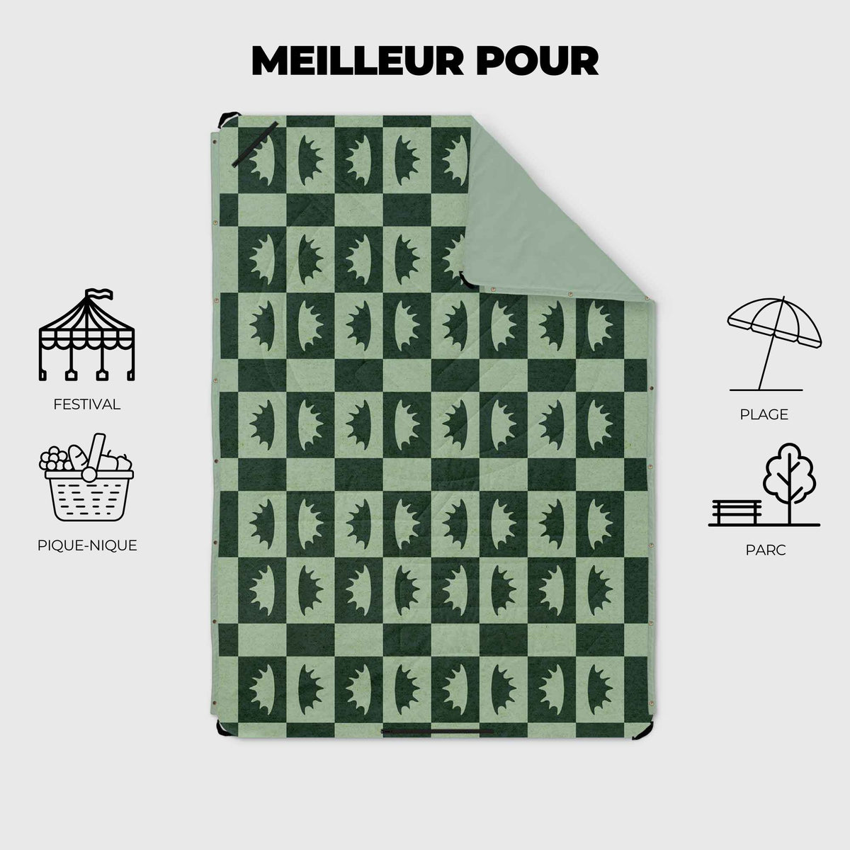 VOITED Compact Picnic & Beach Blanket  - Cameo