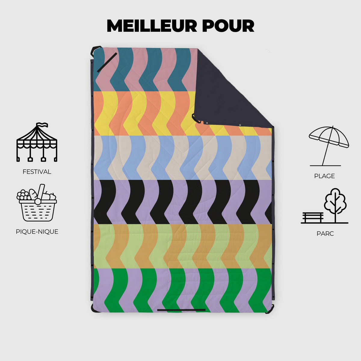 VOITED Compact Picnic & Beach Blanket  - Seacrest