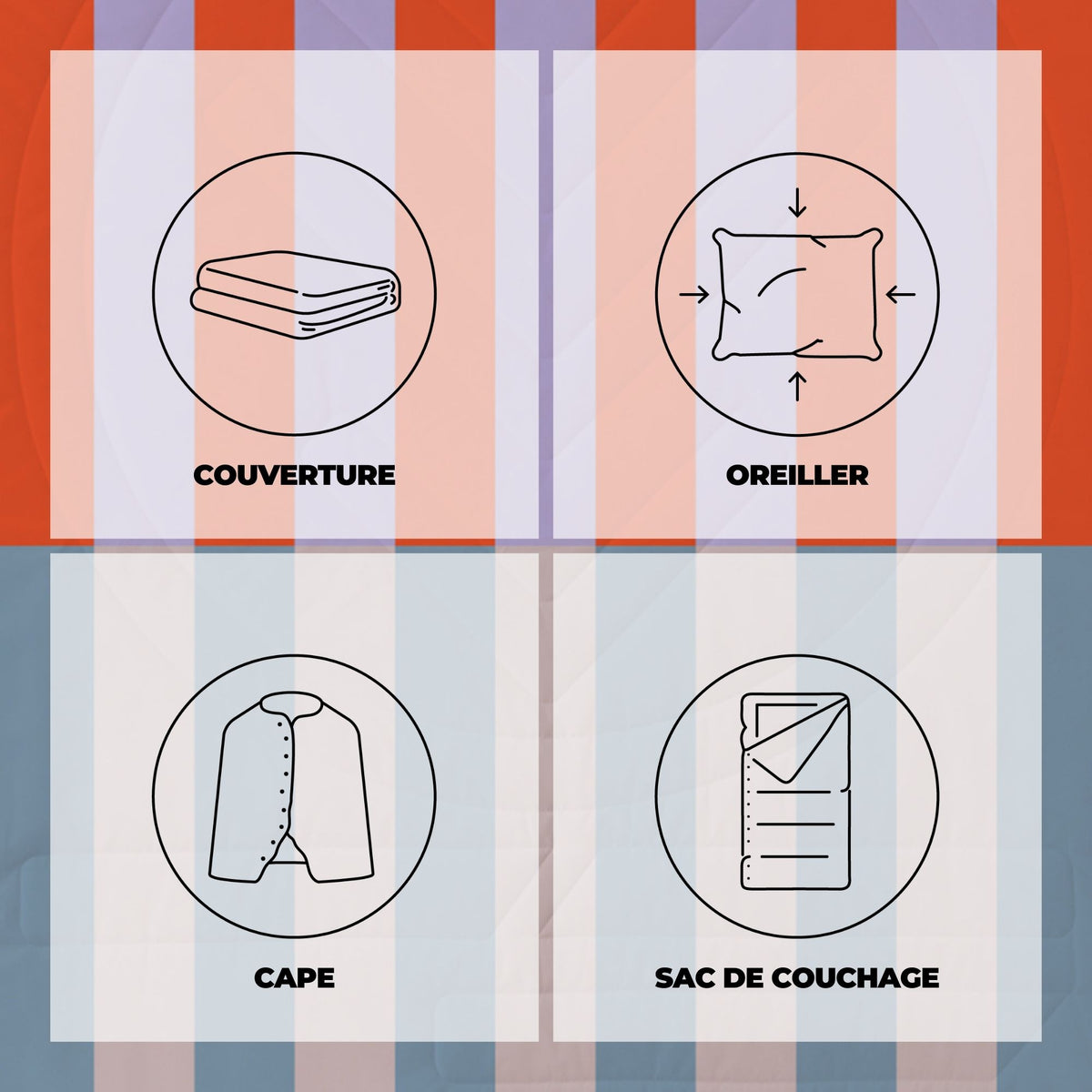 VOITED Recycled Ripstop Outdoor Camping Blanket - Arctic Mist/Digital Lavender