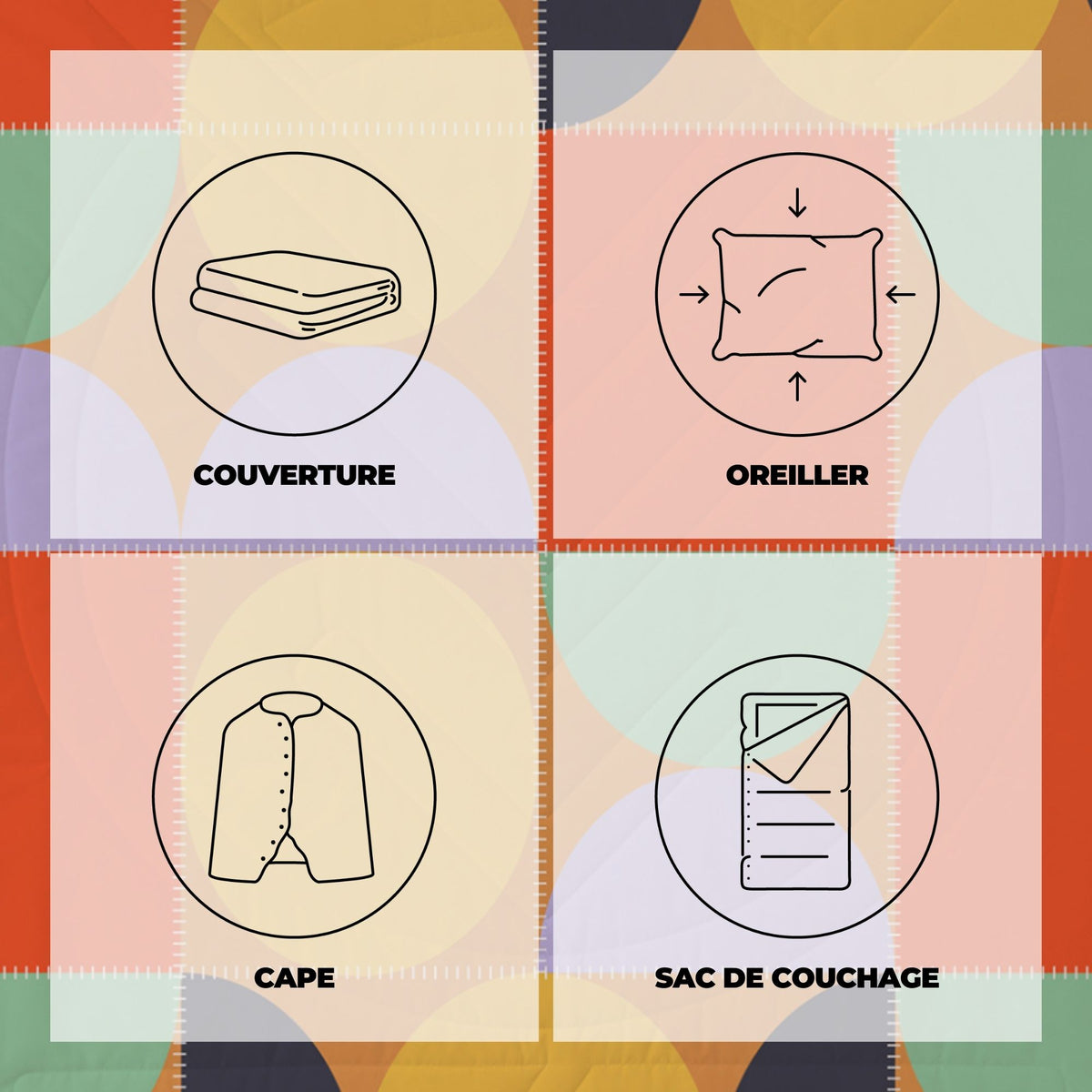 VOITED Recycled Ripstop Outdoor Camping Blanket - Blushing Peach/Sundial