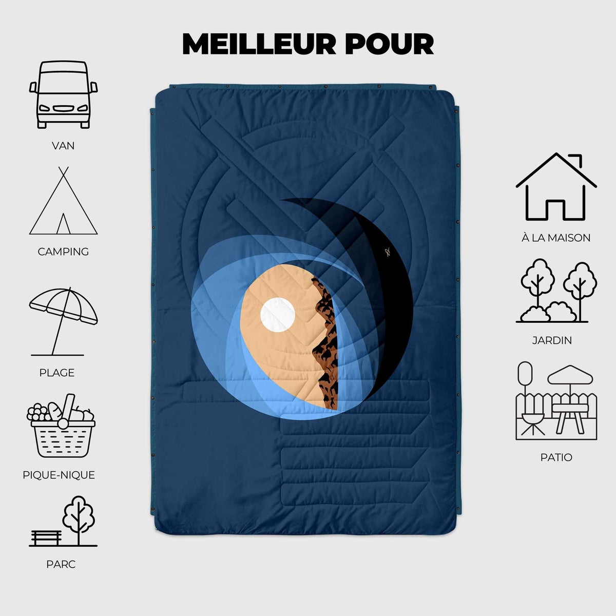 VOITED Recycled Ripstop Outdoor Camping Blanket - Lens