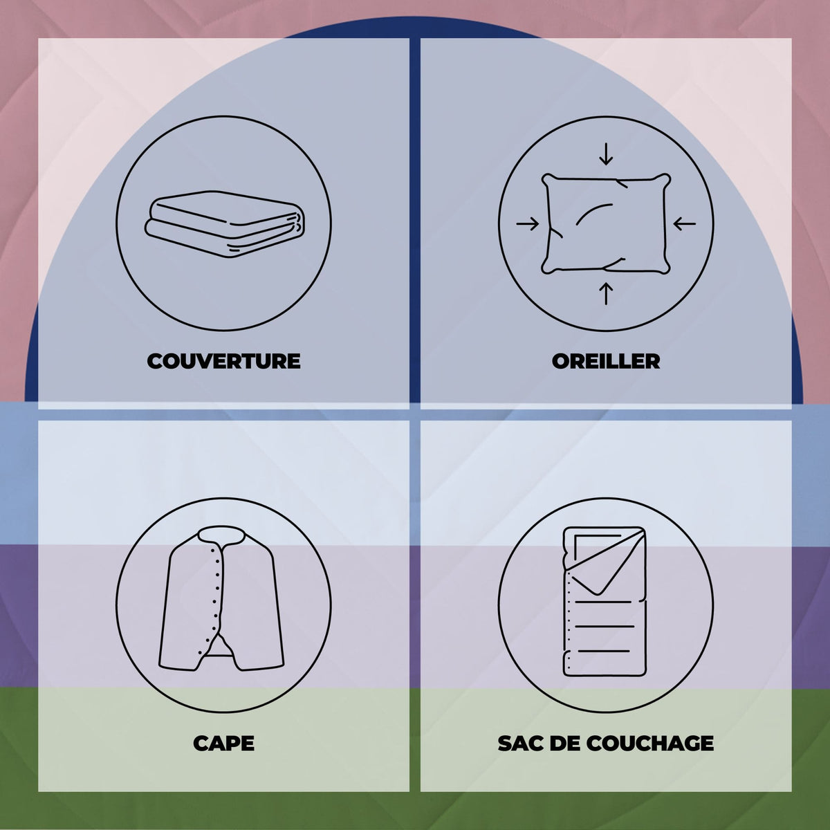 VOITED Recycled Ripstop Outdoor Camping Blanket - Moon River