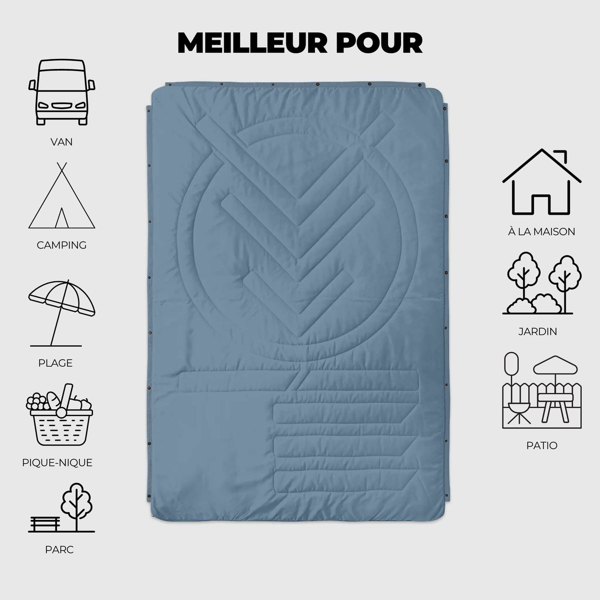 VOITED Recycled Ripstop Outdoor Camping Blanket - Mountain Spring/Sundial