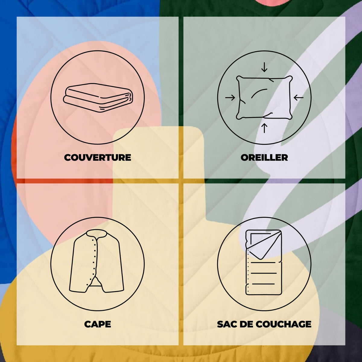 VOITED Recycled Ripstop Outdoor Camping Blanket - Out The Window/Graphite