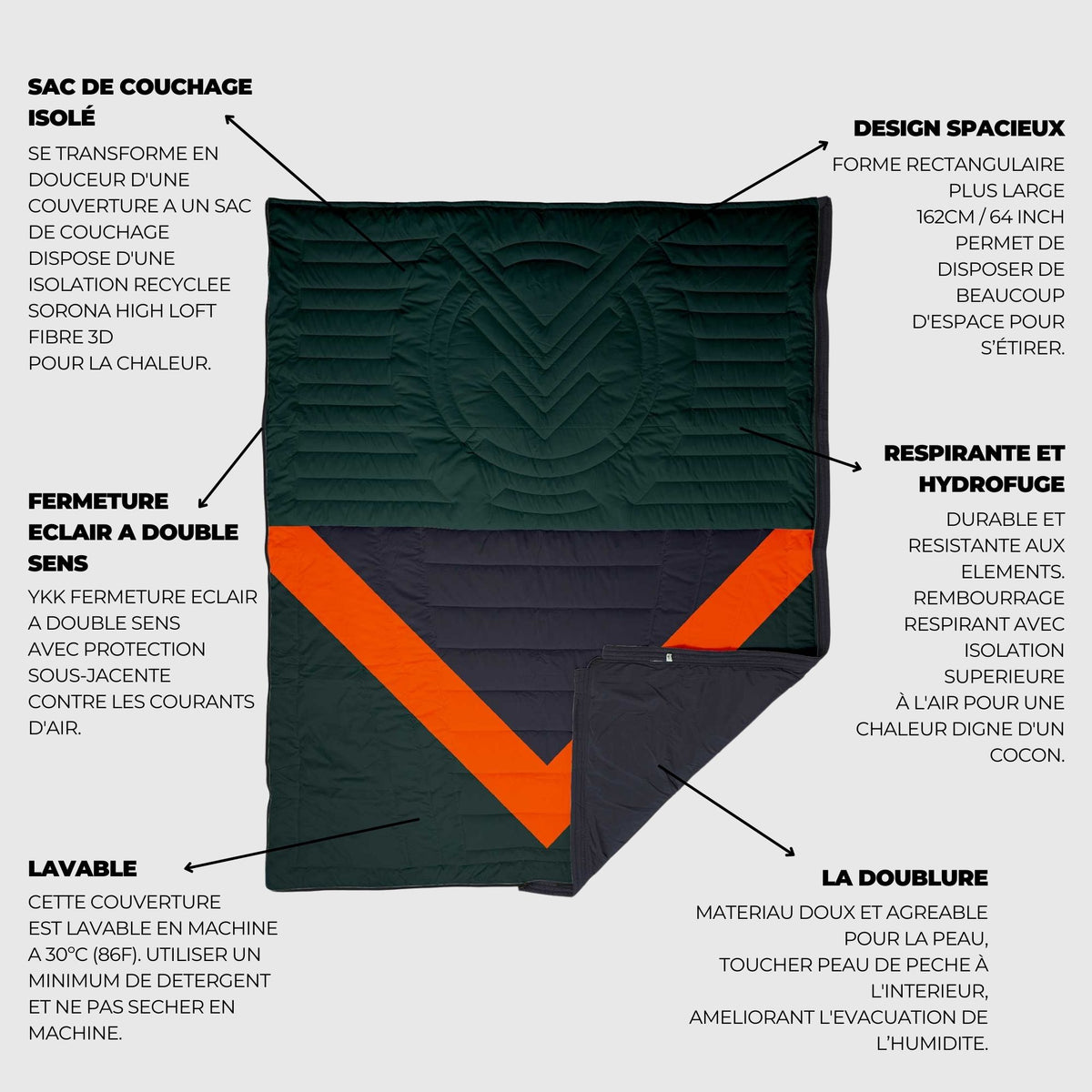 VOITED Slumber Zip Sack Blanket - Cabin