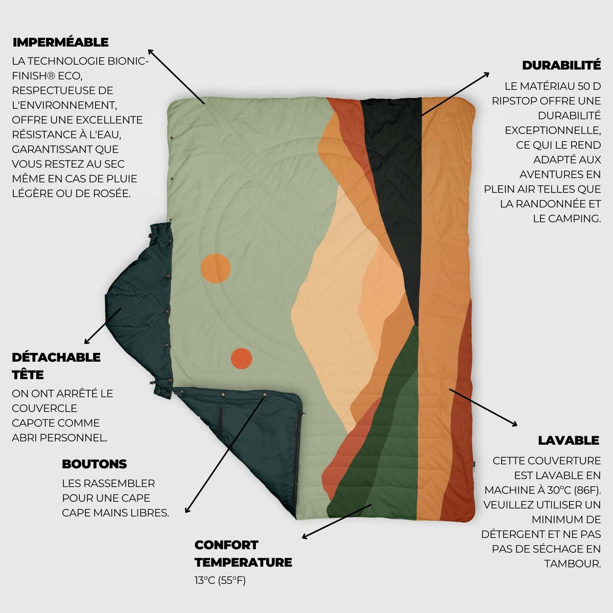 VOITED Recycled Ripstop Travel Blanket - Jasper