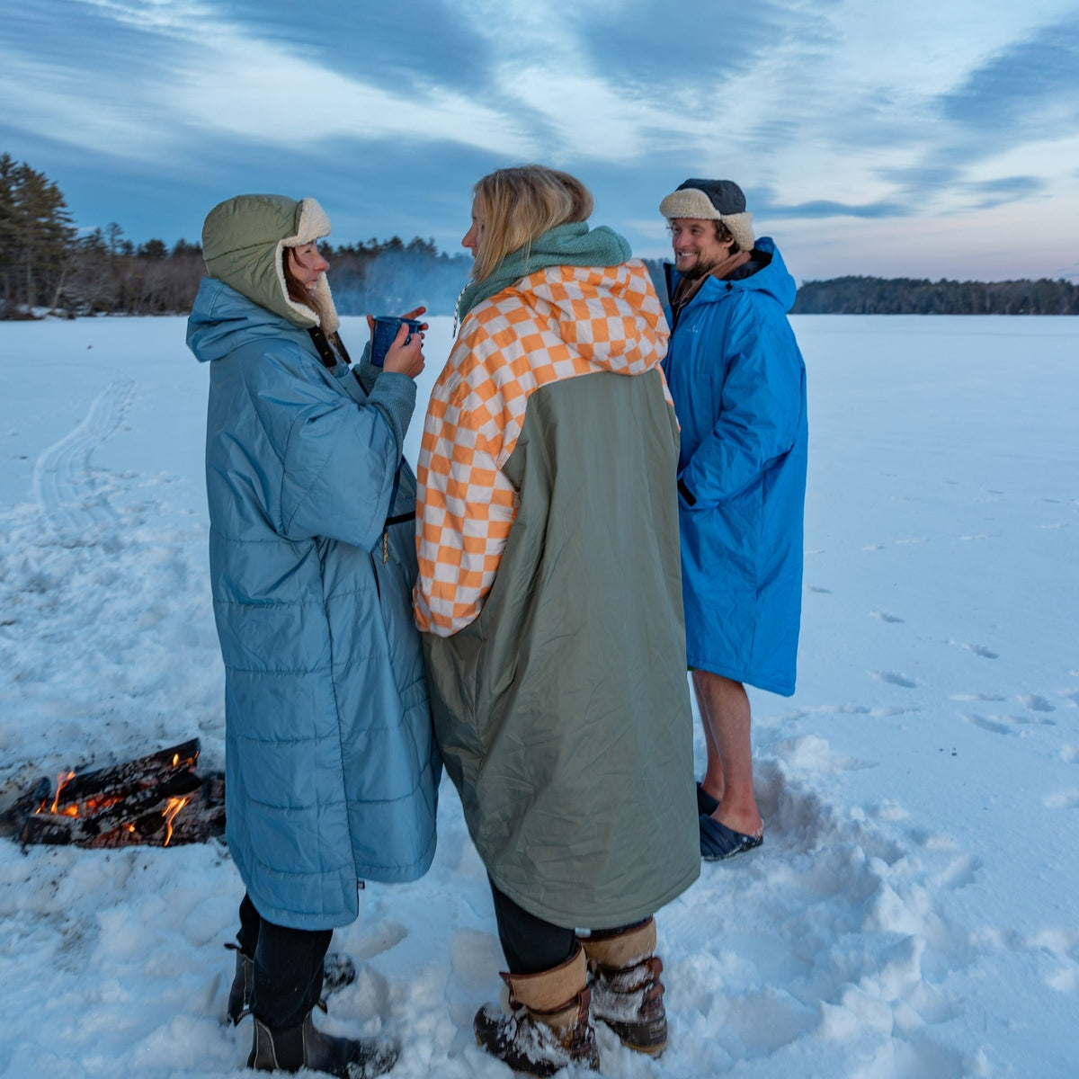 VOITED 3rd Edition Outdoor Poncho for Surfing, Camping, Vanlife & Wild Swimming - Mountain Spring