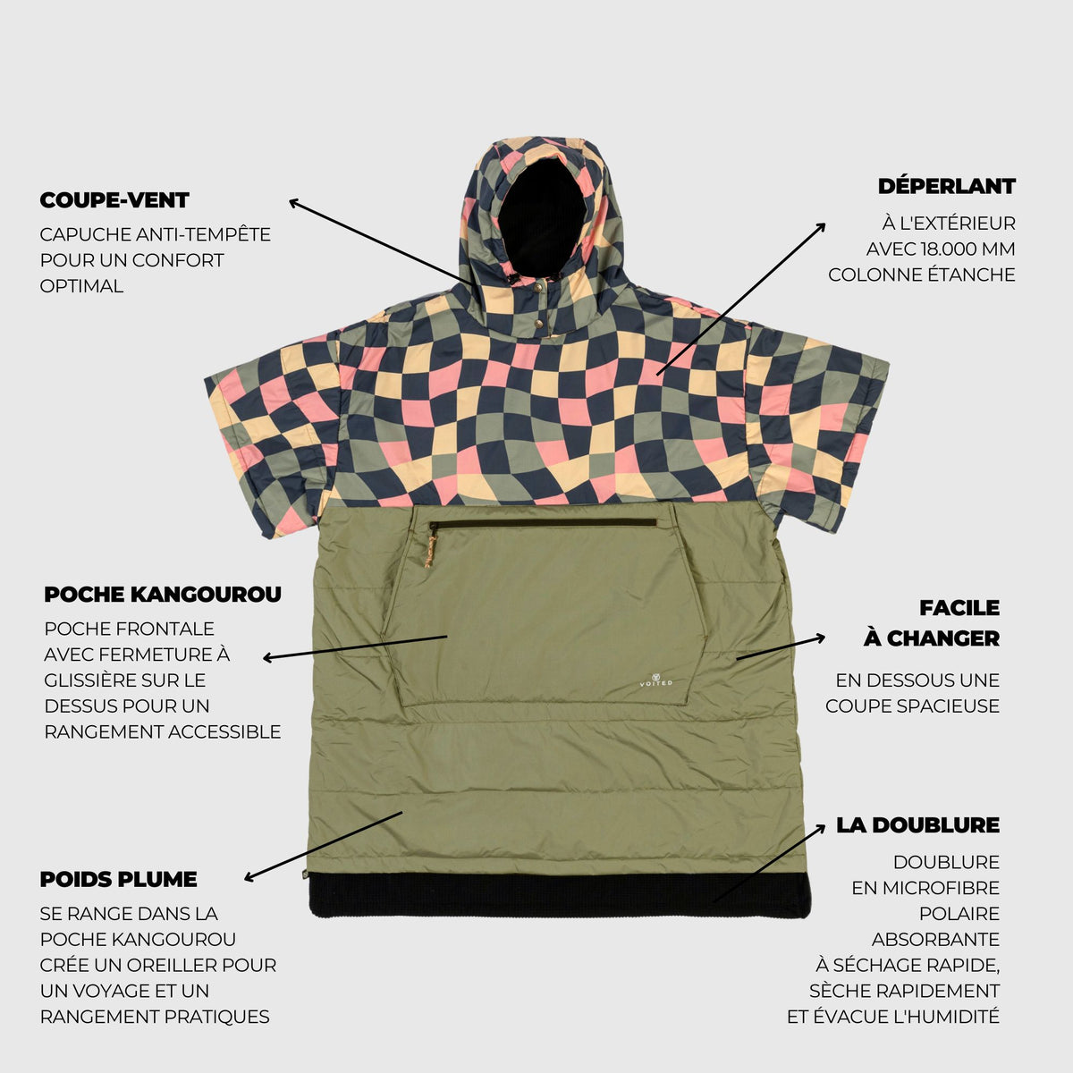 VOITED 3rd Edition Outdoor Poncho for Surfing, Camping, Vanlife & Wild Swimming - Wavecheck