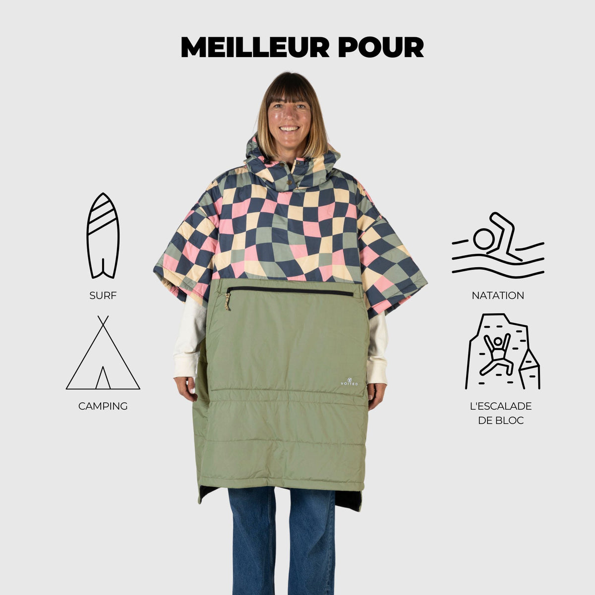 VOITED 3rd Edition Outdoor Poncho for Surfing, Camping, Vanlife & Wild Swimming - Wavecheck