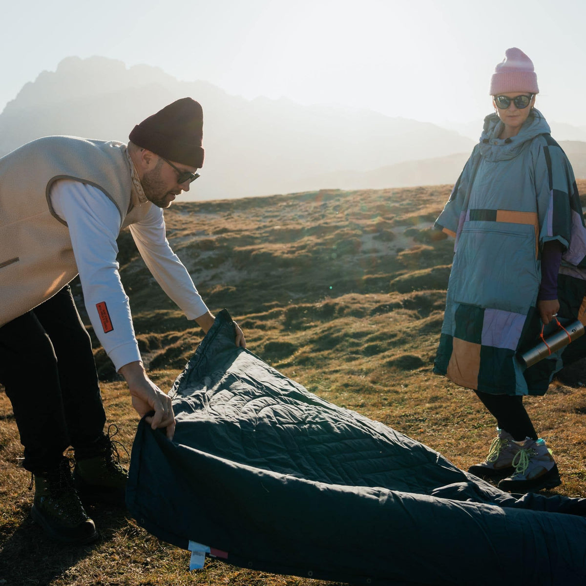 VOITED Couverture poncho Trooper Outdoor Premium - Blue Steel / Graphite