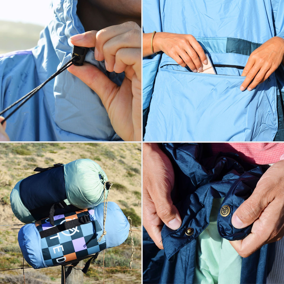 VOITED Couverture poncho Trooper Outdoor Premium - Blue Steel / Graphite