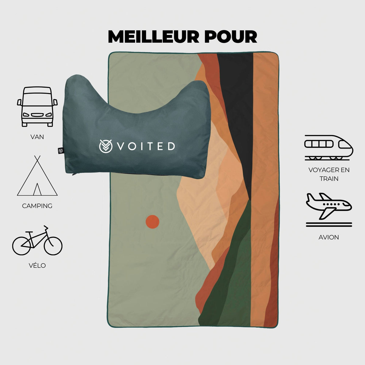 VOITED NeckPack Travel Blanket - Jasper