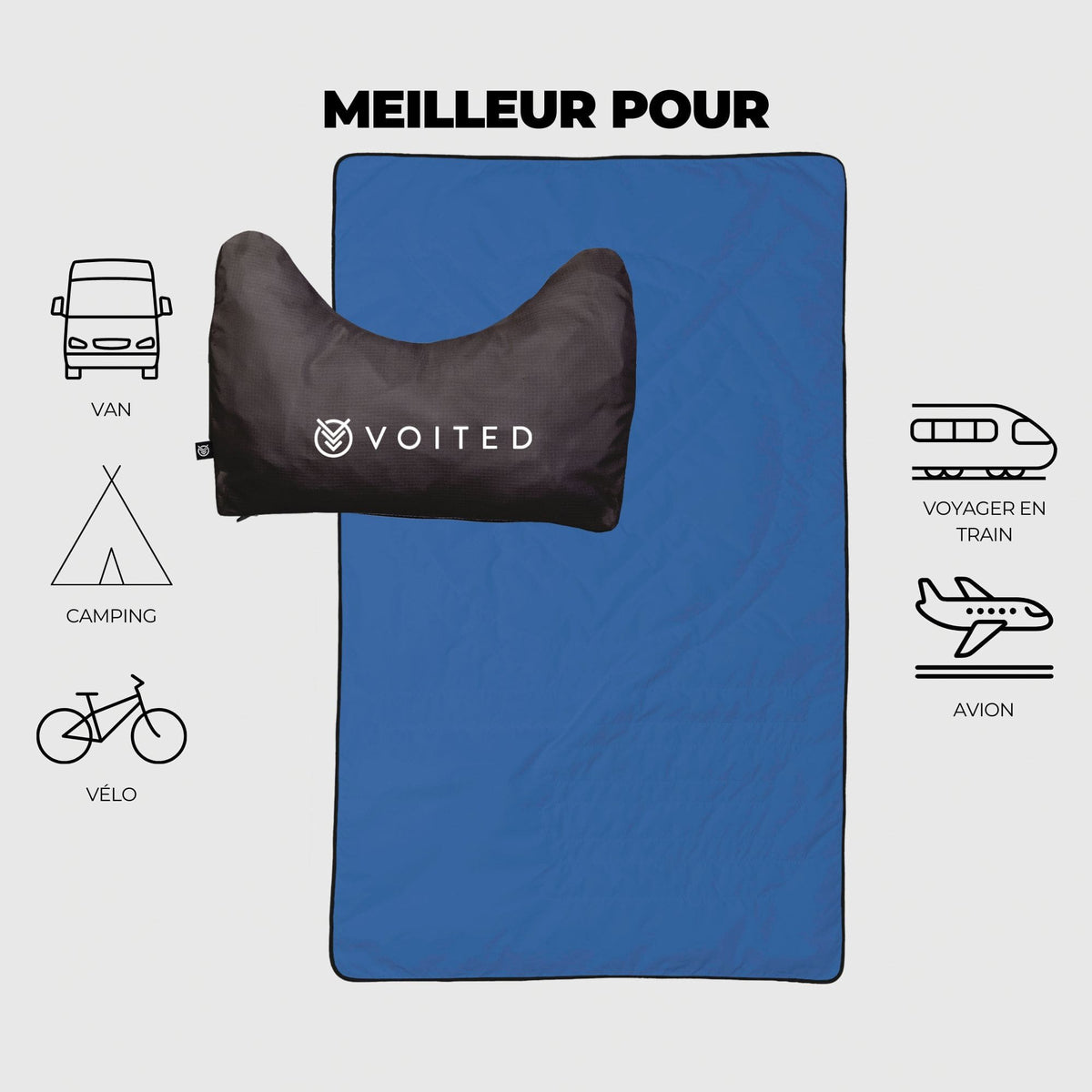 VOITED NeckPack Travel Blanket - Waterfall