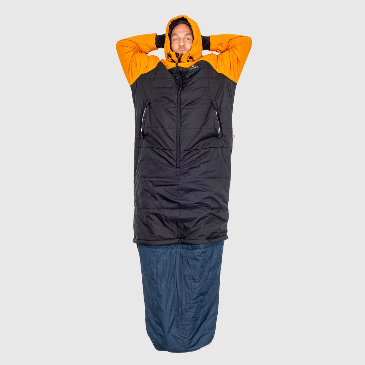 VOITED Premium Slumber Jacket for Camping, Vanlife & Indoor - Desert / Black / Navy