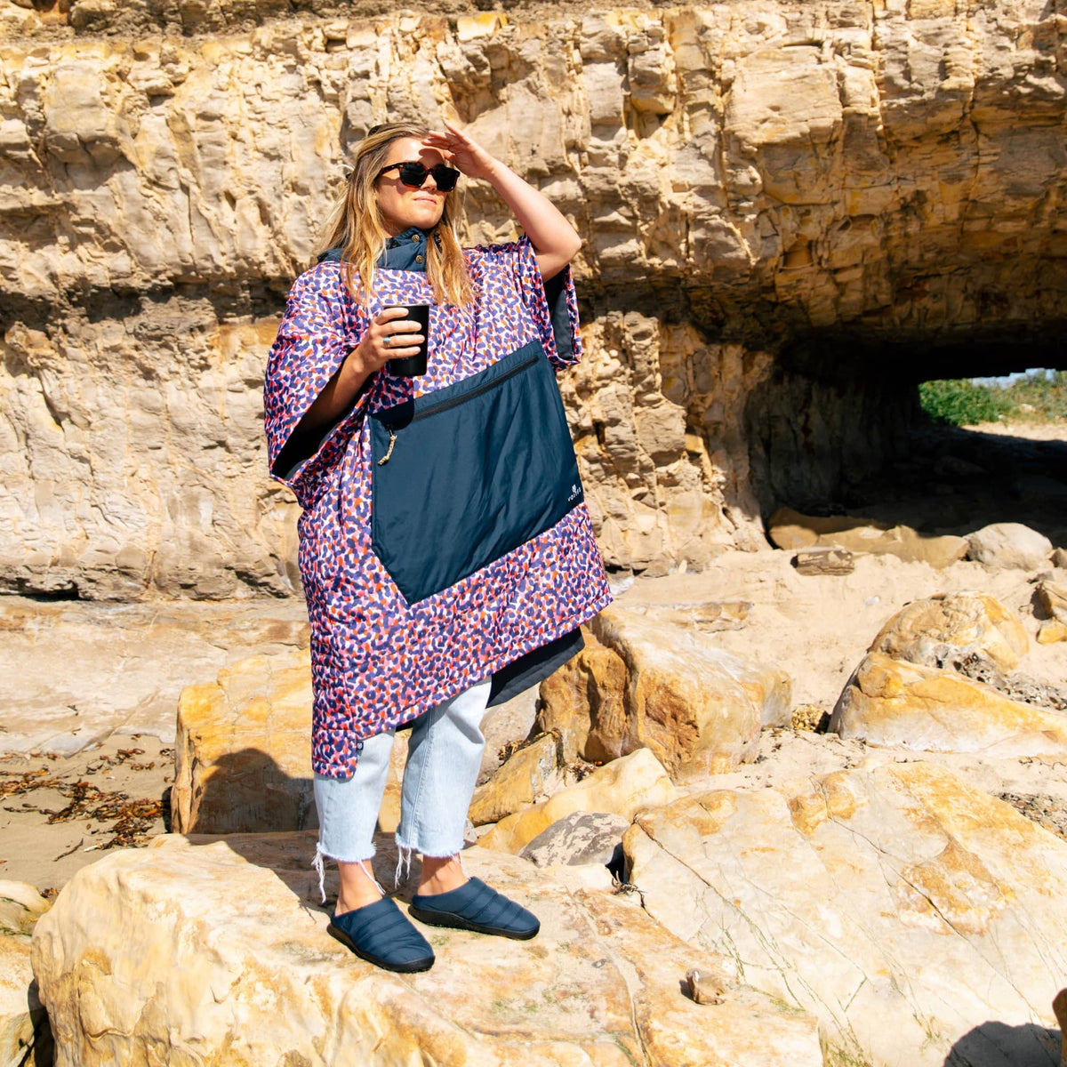 VOITED Outdoor Poncho for Surfing, Camping, Vanlife & Wild Swimming - Confetti