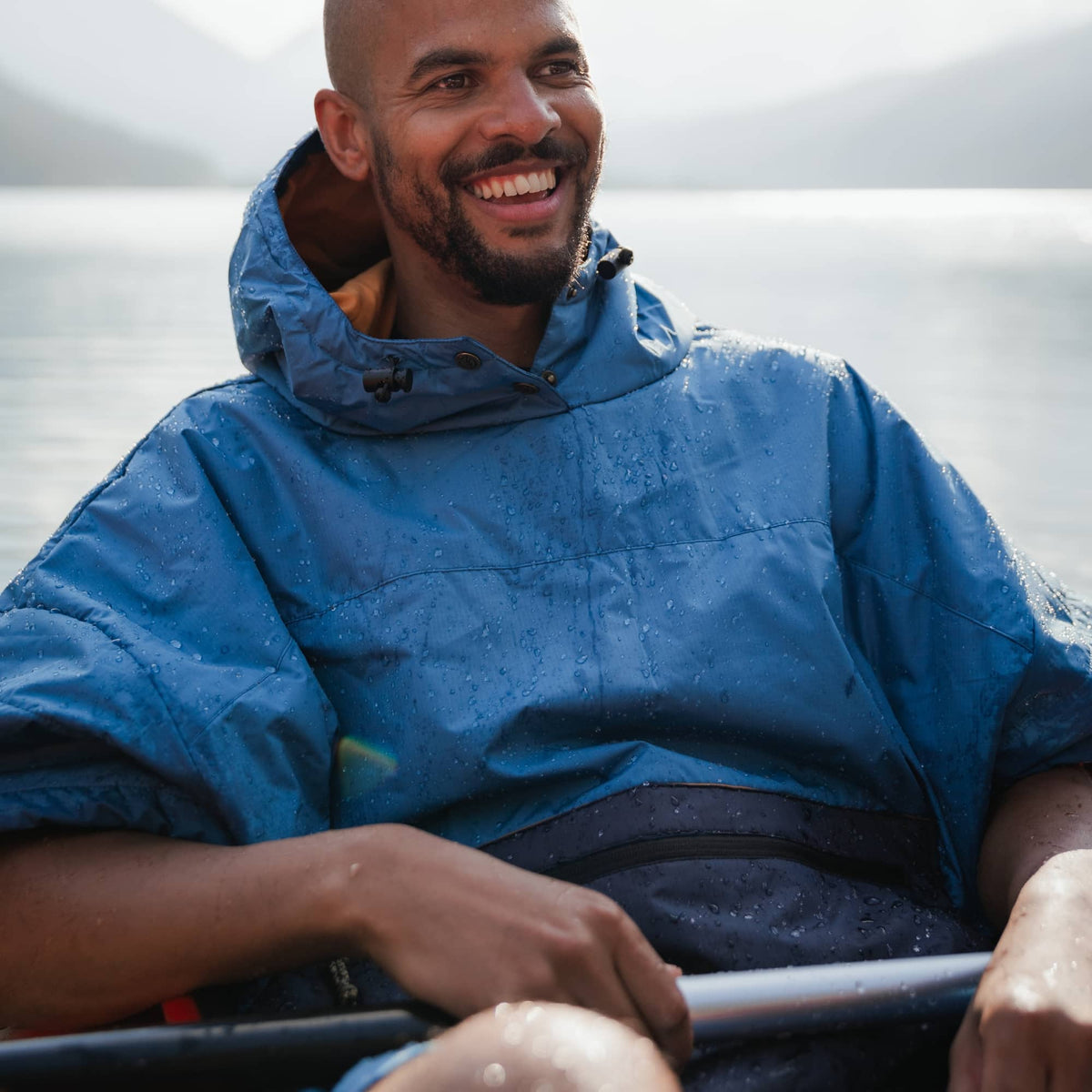 VOITED Outdoor Poncho for Surfing, Camping, Vanlife & Wild Swimming - Blue Steel