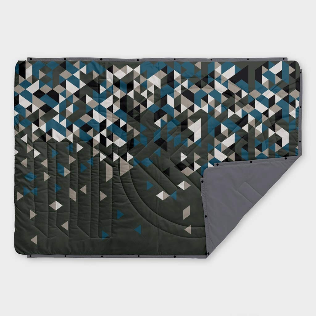 VOITED Recycled Ripstop Outdoor Camping Blanket - Bahia / Marsh Grey