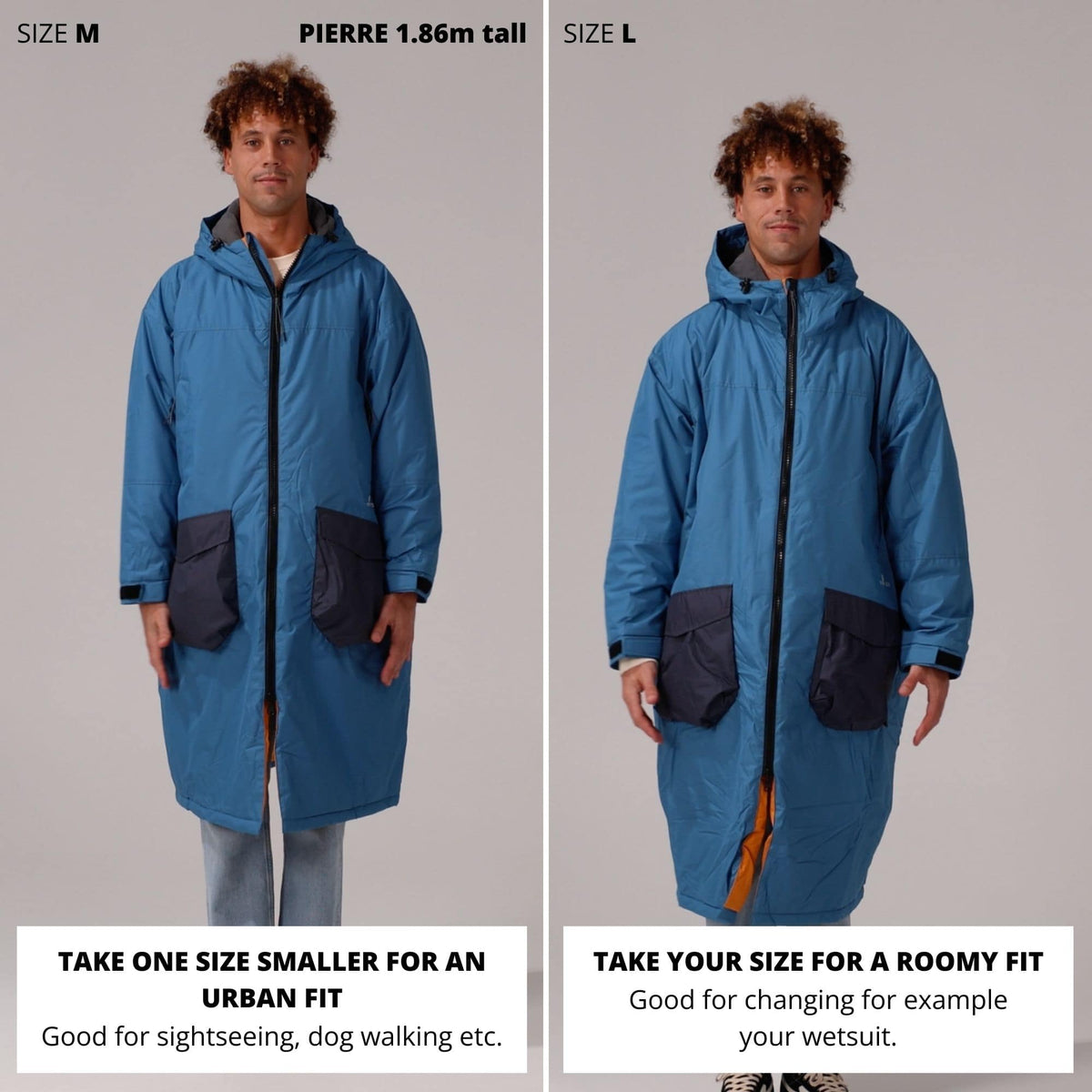 VOITED 2nd Edition Outdoor Change Robe & Drycoat for Surfing, Camping, Vanlife & Wild Swimming - Blue Steel