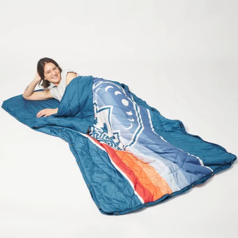 VOITED Recycled Ripstop Outdoor Camping Blanket Blue MountainN