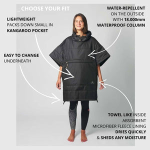 VOITED 2nd Edition Outdoor Poncho for Surfing, Camping, Vanlife & Wild Swimming - Cardinal
