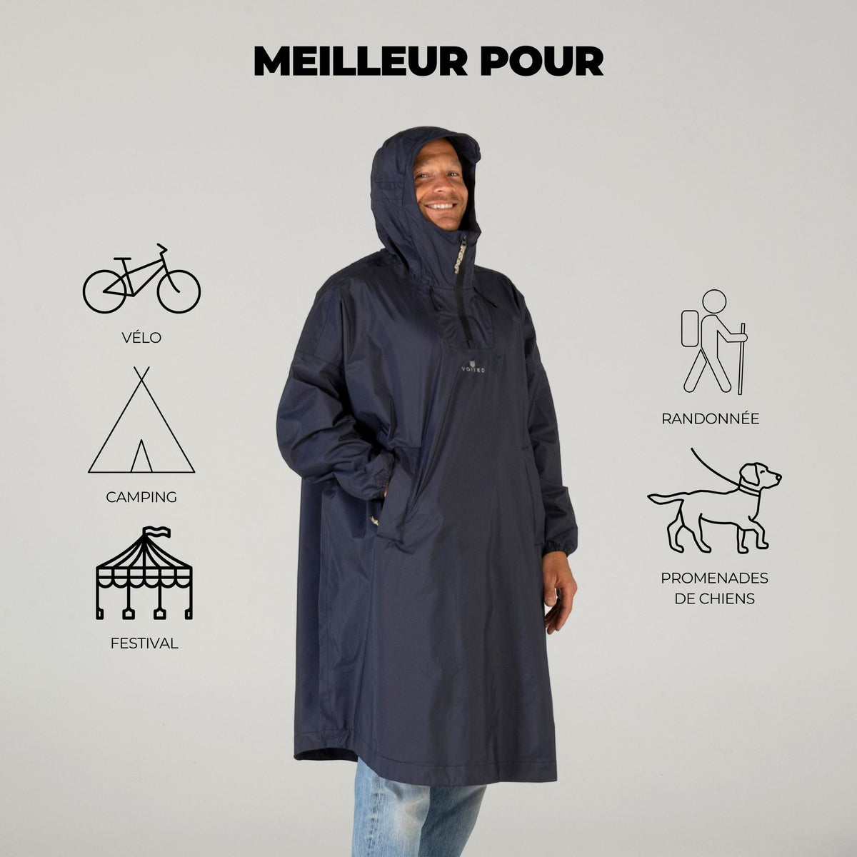 Chiba Poncho de Pluie - marine Chiba Poncho de Pluie - marine