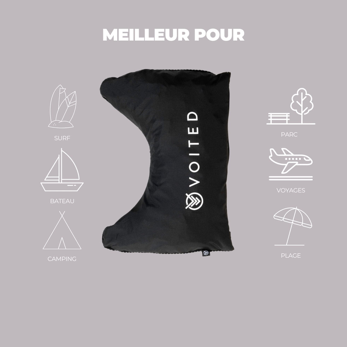 VOITED Beach Towel - Black