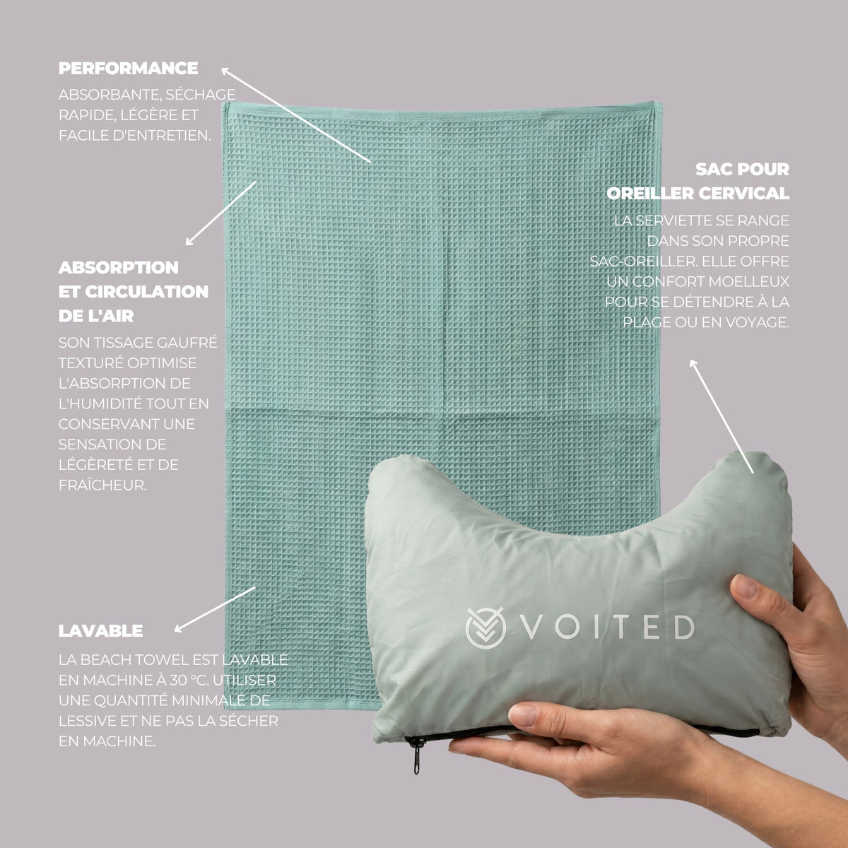 VOITED Beach Towel - Eucalyptus