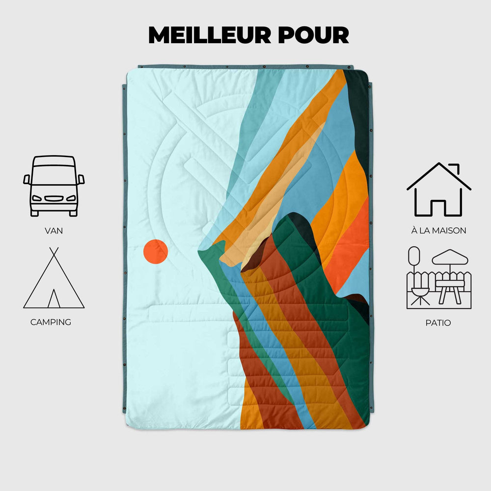 VOITED CloudTouch® Indoor/Outdoor Camping Blanket - Blue Mountain