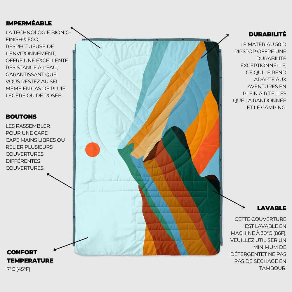 VOITED CloudTouch® Indoor/Outdoor Camping Blanket - Blue Mountain
