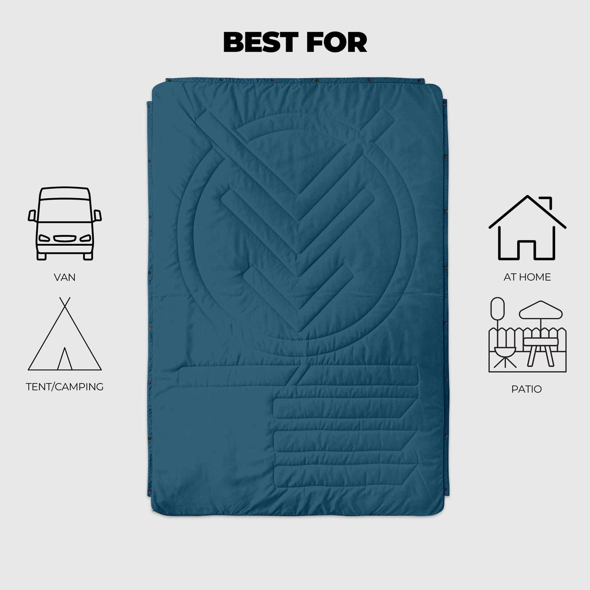 VOITED CloudTouch® Indoor/Outdoor Camping Blanket - Blue Steel Blankets VOITED 
