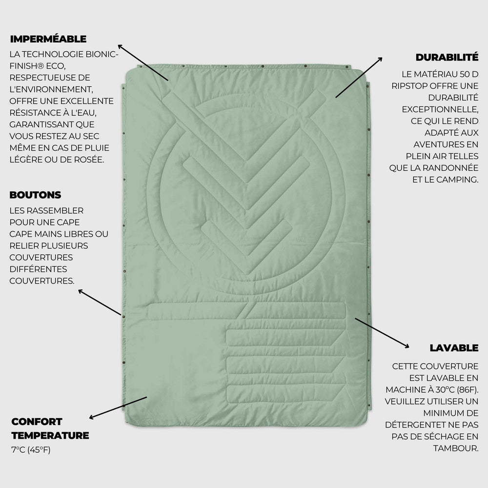 VOITED CloudTouch® Indoor/Outdoor Camping Blanket - Cameo Green