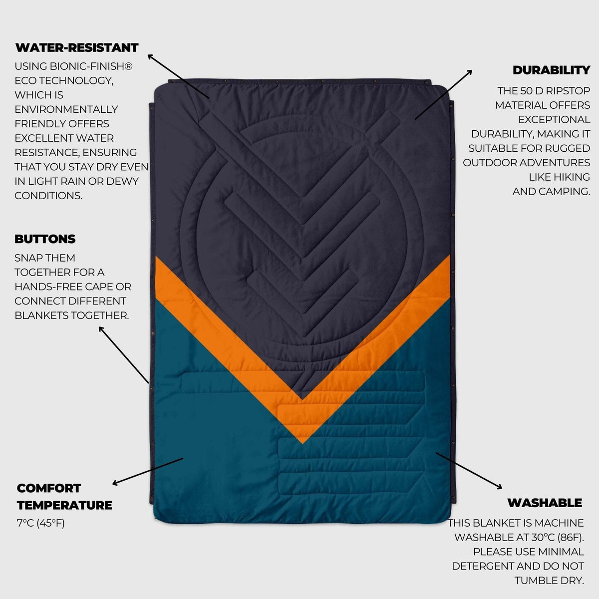 VOITED CloudTouch® Indoor/Outdoor Camping Blanket - Down Under Blankets VOITED 