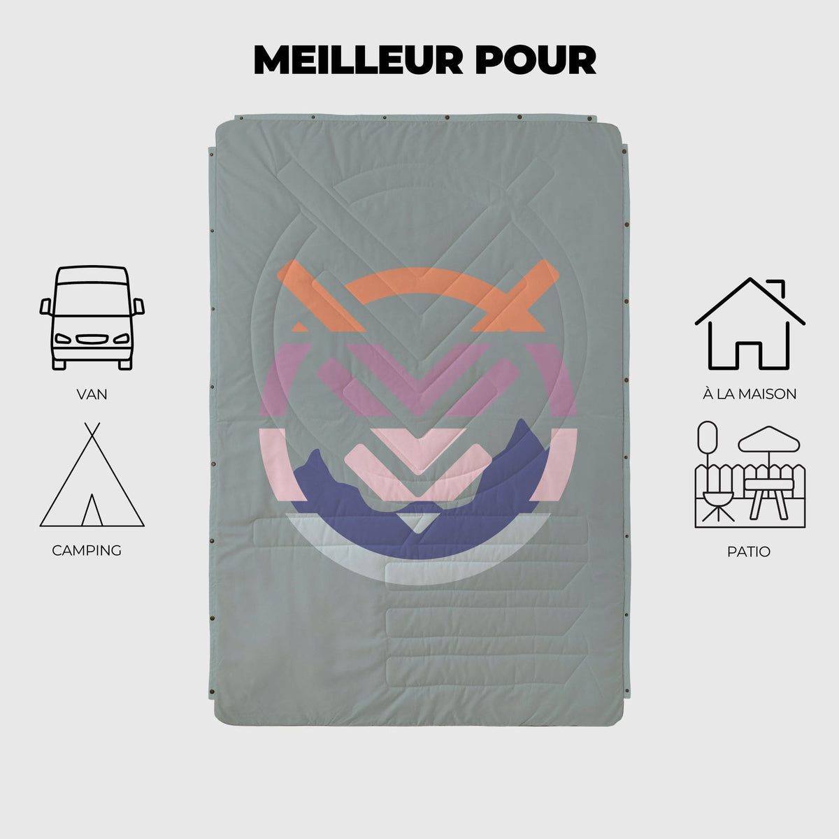 VOITED CloudTouch® Indoor/Outdoor Camping Blanket - Echo Bloom