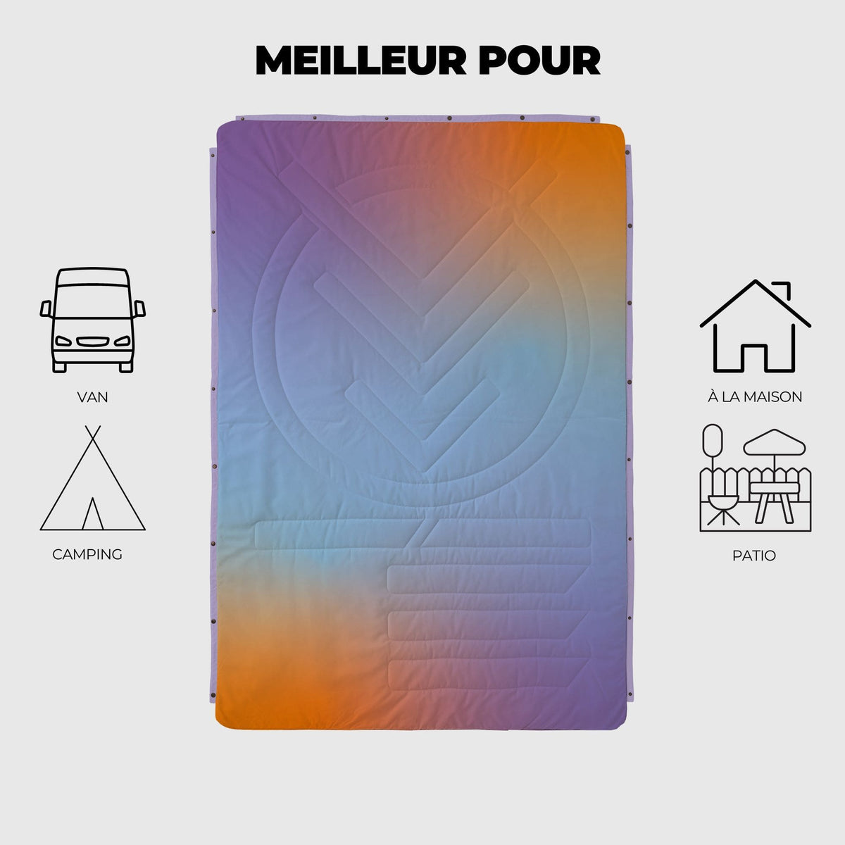 VOITED CloudTouch® Indoor/Outdoor Camping Blanket - Fuzzy Sunset