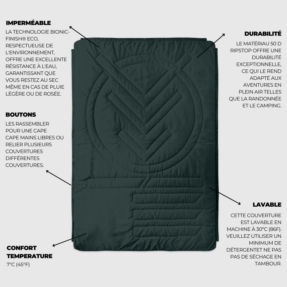 VOITED CloudTouch® Indoor/Outdoor Camping Blanket - Green Gabels