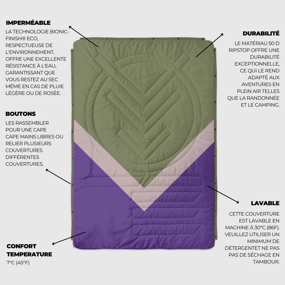 VOITED CloudTouch® Indoor/Outdoor Camping Blanket - Light Forest