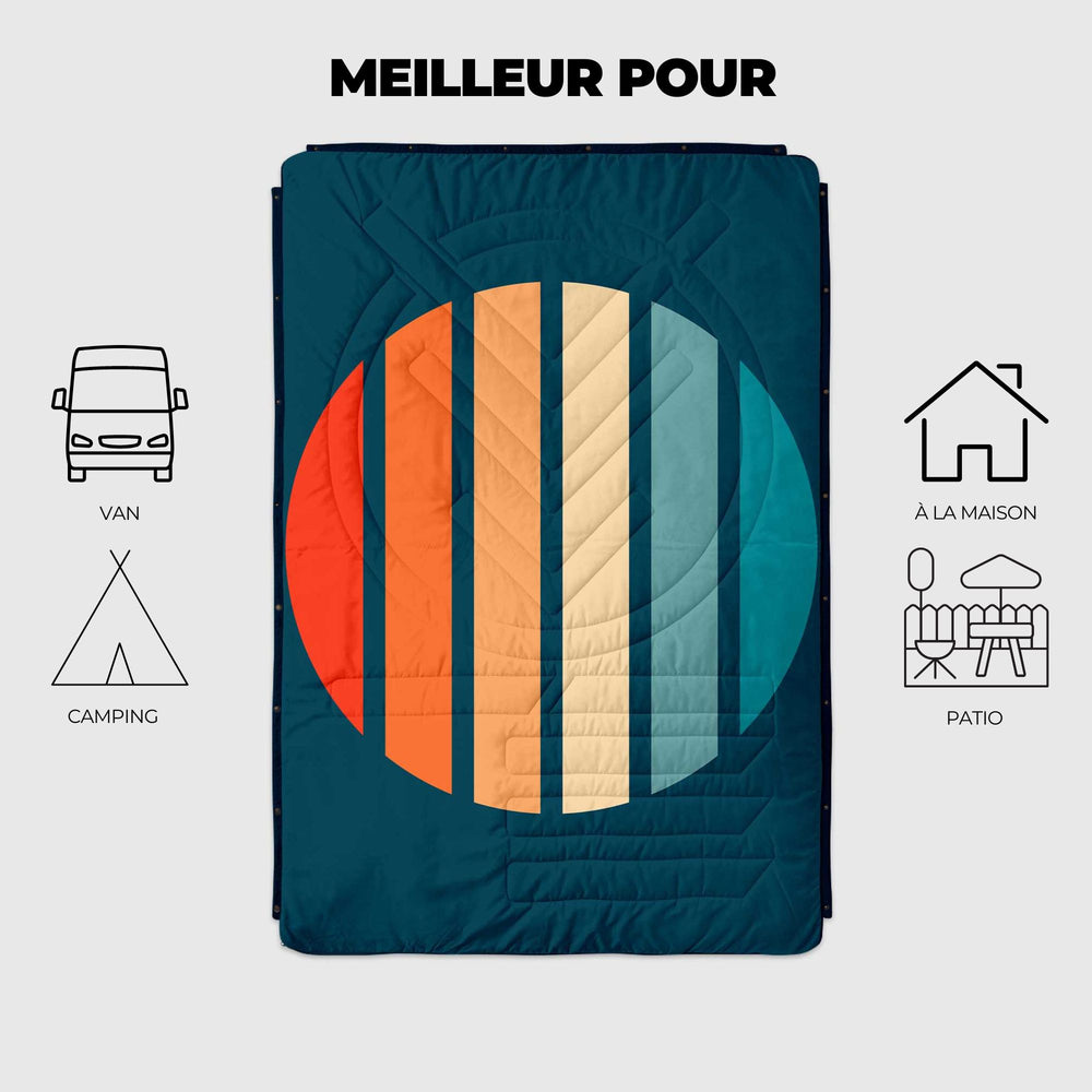 VOITED CloudTouch® Indoor/Outdoor Camping Blanket - Sunset Stripes