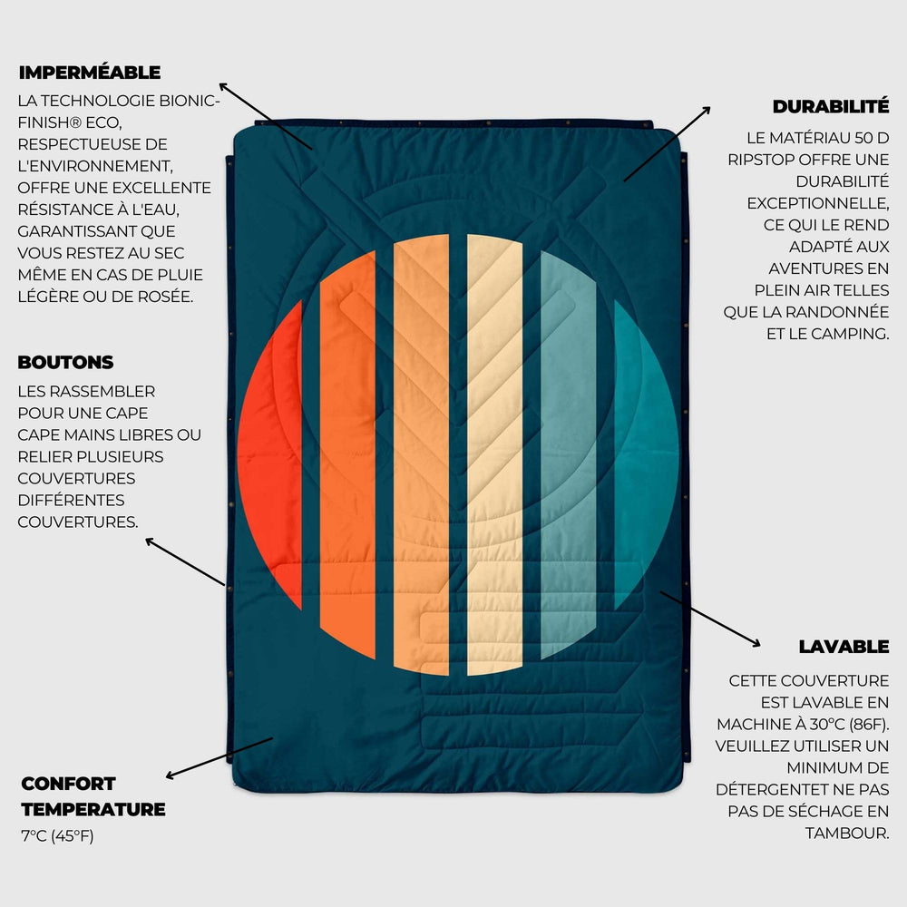 VOITED CloudTouch® Indoor/Outdoor Camping Blanket - Sunset Stripes