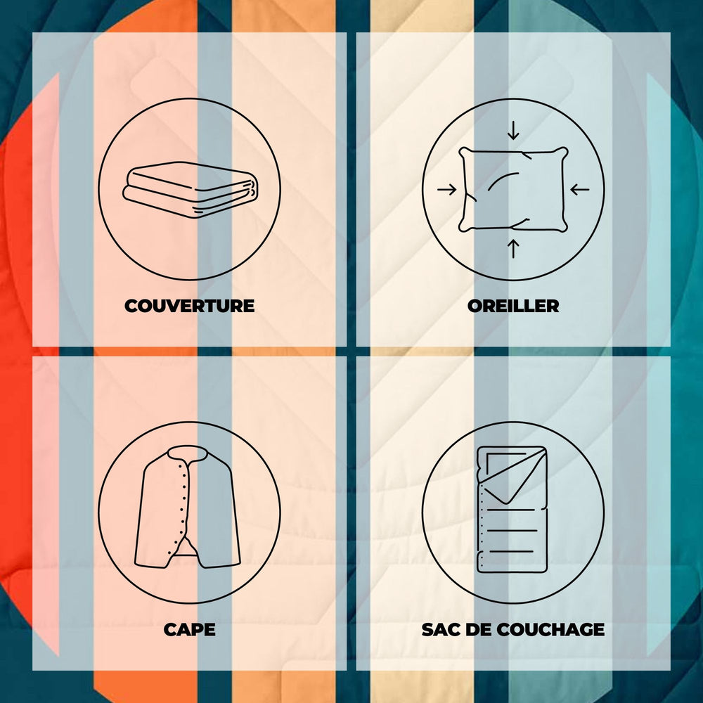 VOITED CloudTouch® Indoor/Outdoor Camping Blanket - Sunset Stripes