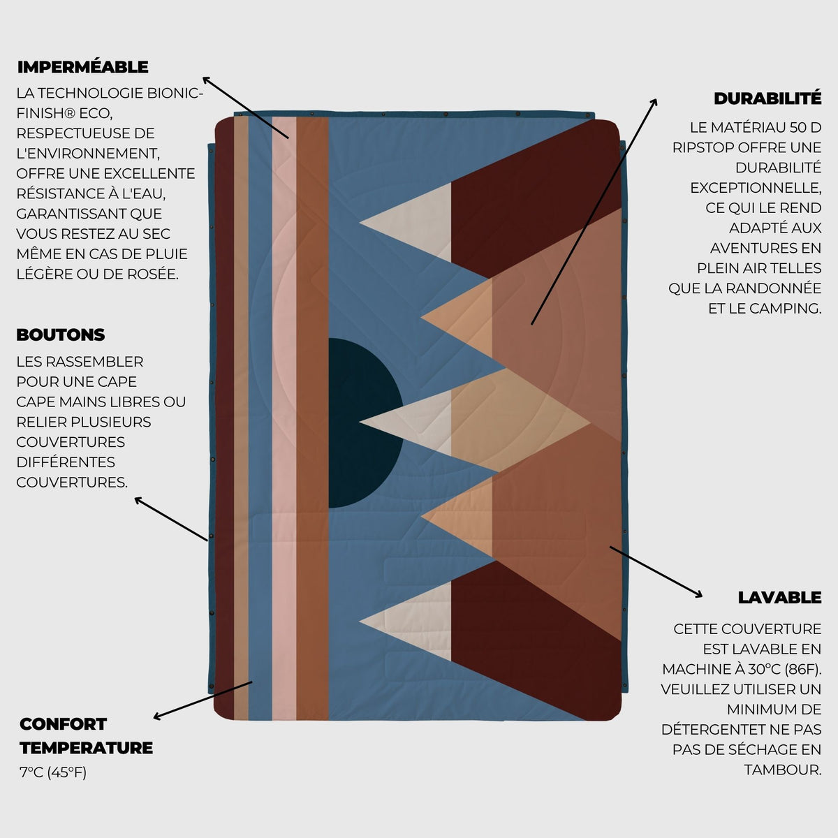 VOITED CloudTouch® Indoor/Outdoor Camping Blanket - Monadnock Two