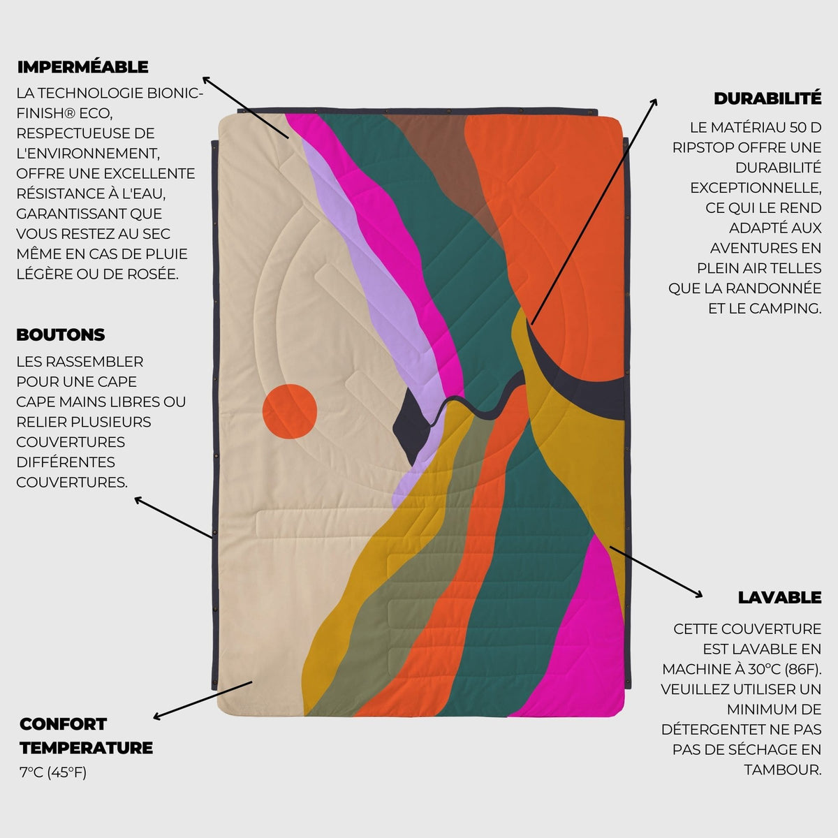 VOITED CloudTouch® Indoor/Outdoor Camping Blanket - Mystic Ridge