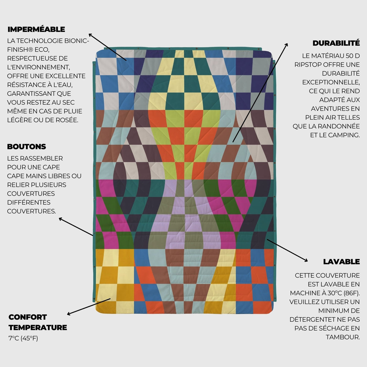 VOITED CloudTouch® Indoor/Outdoor Camping Blanket - Orbit