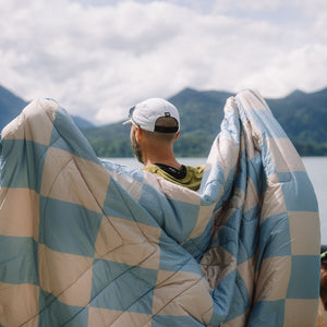 VOITED Fleece Outdoor Camping Blanket - Blue Dancer