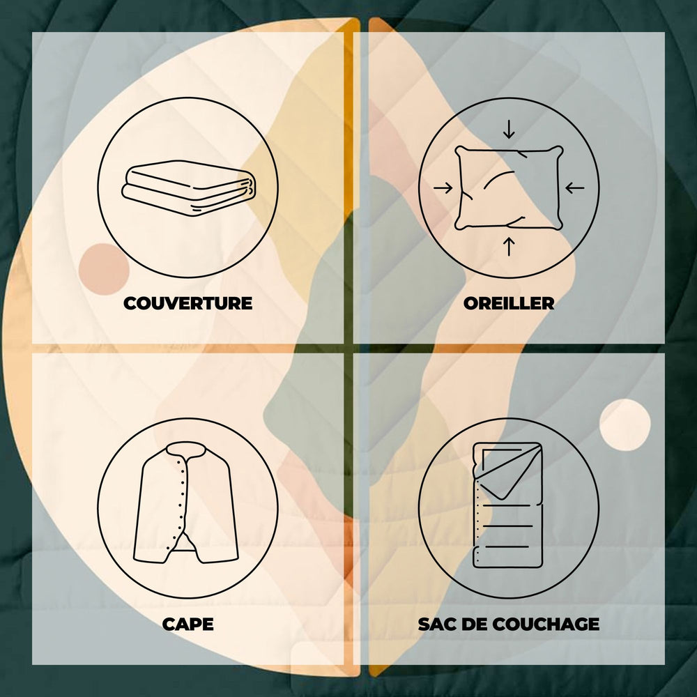 VOITED Fleece Outdoor Camping Blanket - Day & Night