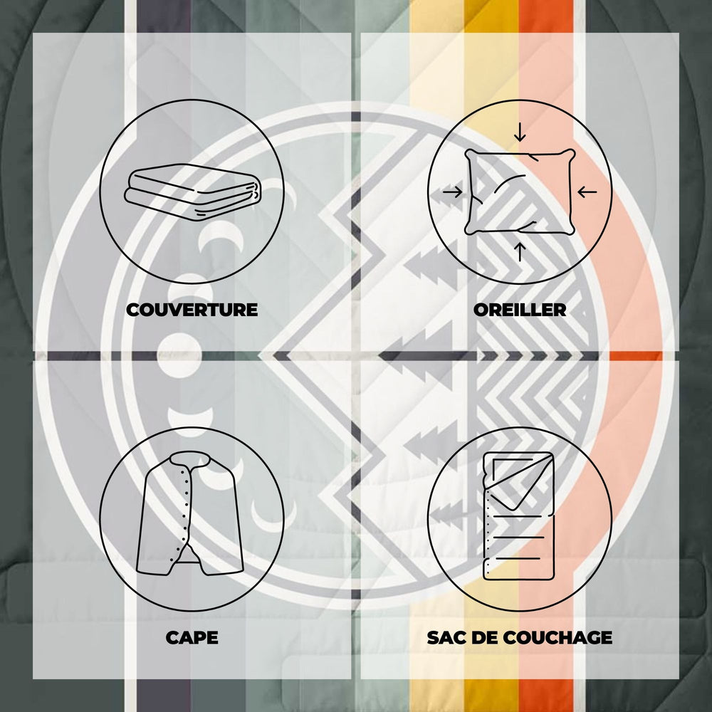 VOITED Fleece Outdoor Camping Blanket - Camp Vibes / Greengabel